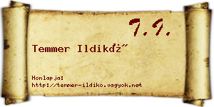 Temmer Ildikó névjegykártya
